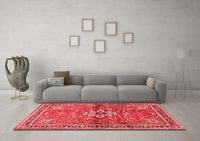 Machine Washable Persian Red Traditional Rug, wshtr2838red