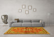 Machine Washable Persian Yellow Traditional Rug in a Living Room, wshtr2838yw