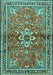 Machine Washable Persian Turquoise Traditional Area Rugs, wshtr2838turq