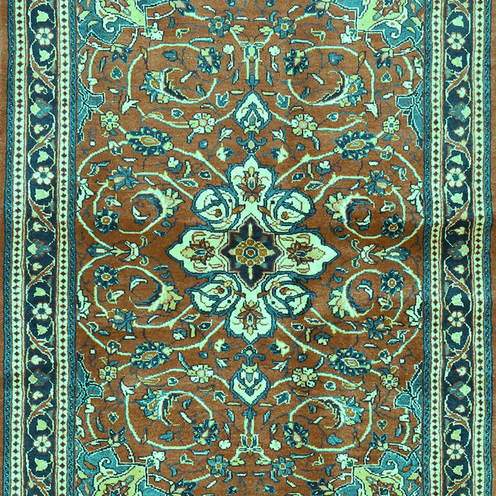 Machine Washable Persian Turquoise Traditional Area Rugs, wshtr2838turq