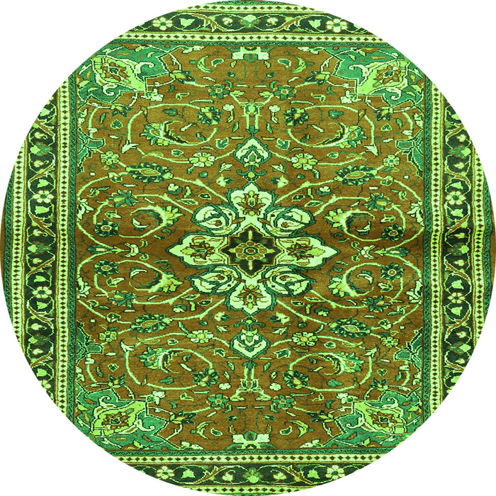 Square Persian Green Traditional Rug, tr2838grn