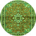 Square Persian Green Traditional Rug, tr2838grn