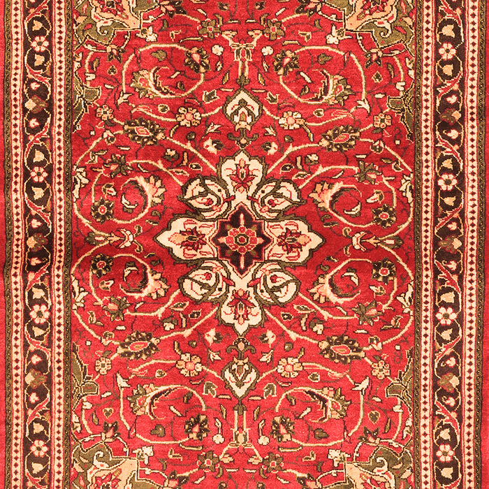 Serging Thickness of Machine Washable Persian Orange Traditional Area Rugs, wshtr2838org