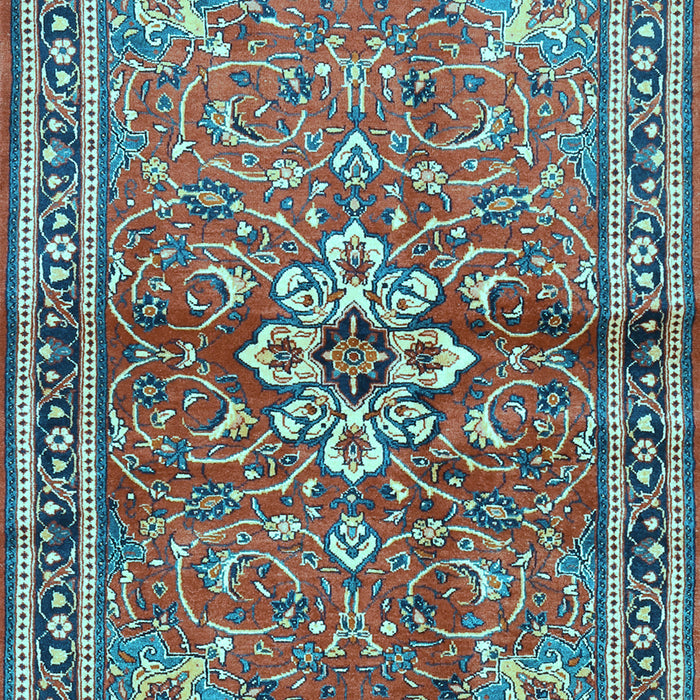 Machine Washable Persian Light Blue Traditional Rug, wshtr2838lblu