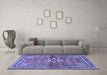 Machine Washable Persian Blue Traditional Rug in a Living Room, wshtr2838blu