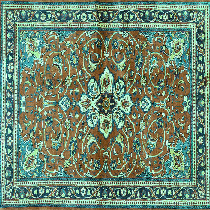 Square Persian Turquoise Traditional Rug, tr2838turq