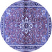 Round Persian Blue Traditional Rug, tr2838blu