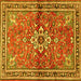 Square Persian Yellow Traditional Rug, tr2838yw