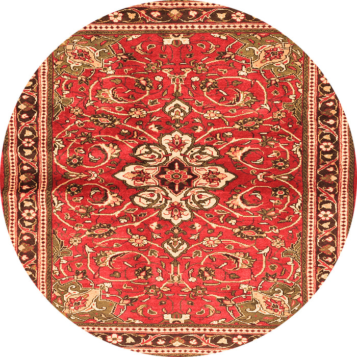 Square Persian Orange Traditional Rug, tr2838org