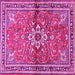 Square Machine Washable Persian Pink Traditional Rug, wshtr2838pnk