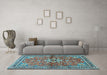 Machine Washable Persian Light Blue Traditional Rug in a Living Room, wshtr2838lblu