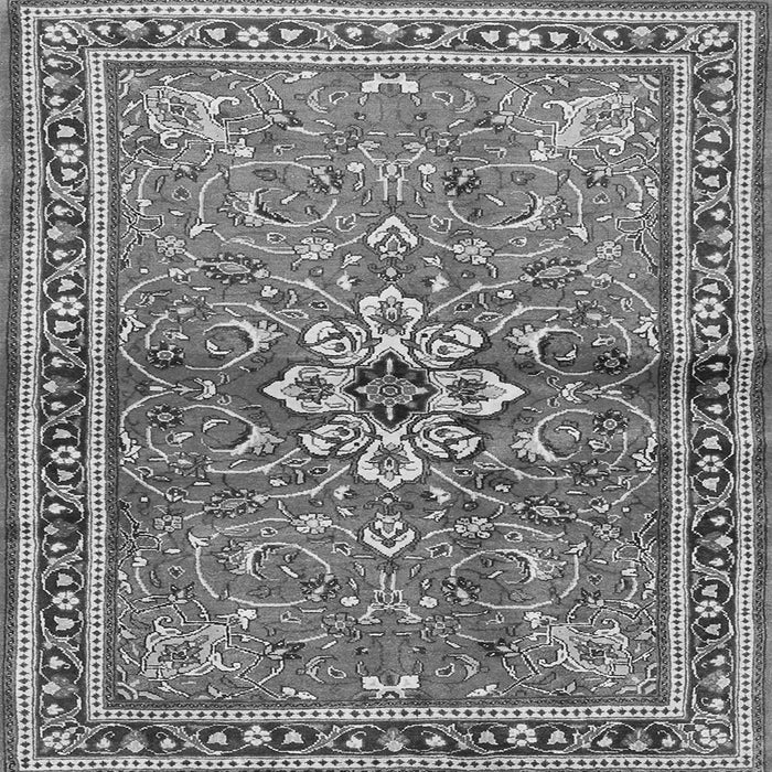 Round Machine Washable Persian Gray Traditional Rug, wshtr2838gry