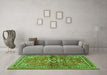 Machine Washable Persian Green Traditional Area Rugs in a Living Room,, wshtr2838grn