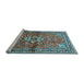 Sideview of Machine Washable Persian Light Blue Traditional Rug, wshtr2838lblu