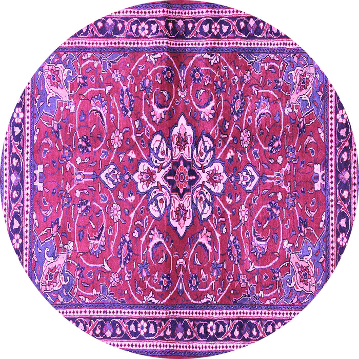 Round Persian Purple Traditional Rug, tr2838pur