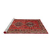 Sideview of Machine Washable Traditional Red Rug, wshtr2839