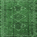 Square Machine Washable Persian Emerald Green Traditional Area Rugs, wshtr2839emgrn