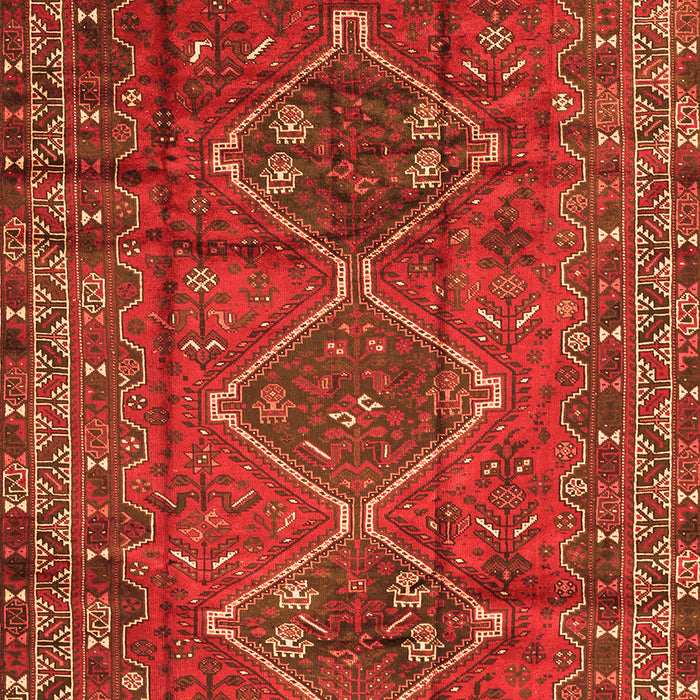 Serging Thickness of Machine Washable Persian Orange Traditional Area Rugs, wshtr2839org