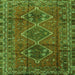 Round Machine Washable Persian Green Traditional Area Rugs, wshtr2839grn