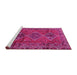 Sideview of Machine Washable Persian Pink Traditional Rug, wshtr2839pnk