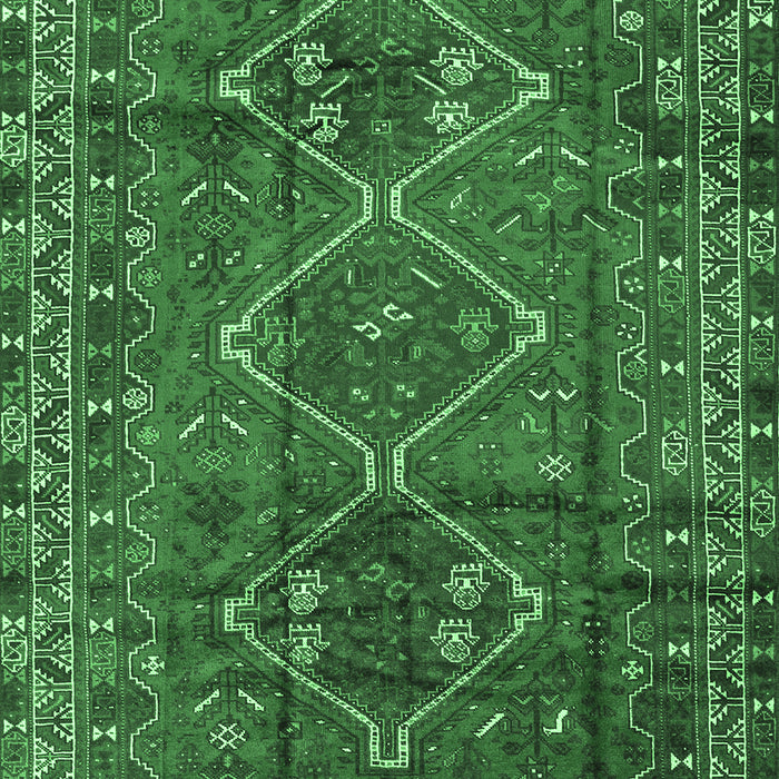 Machine Washable Persian Emerald Green Traditional Area Rugs, wshtr2839emgrn