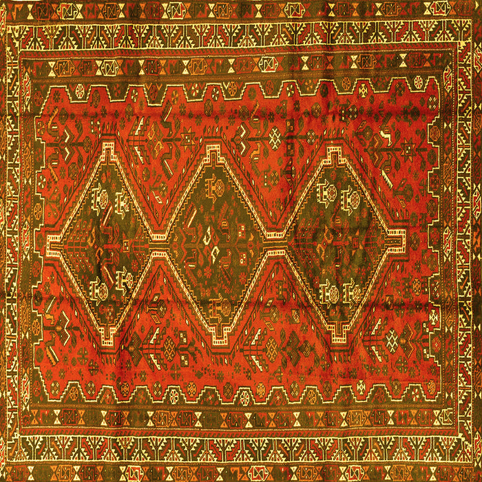 Square Persian Yellow Traditional Rug, tr2839yw