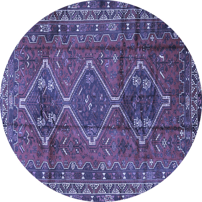 Round Persian Blue Traditional Rug, tr2839blu