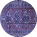 Round Persian Blue Traditional Rug, tr2839blu