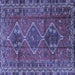 Square Machine Washable Persian Blue Traditional Rug, wshtr2839blu