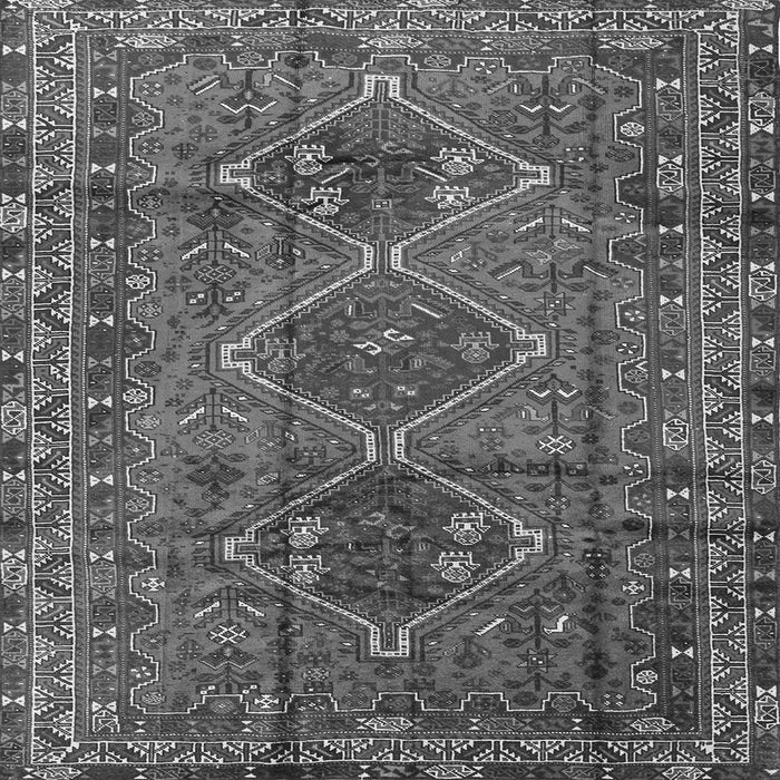 Round Machine Washable Persian Gray Traditional Rug, wshtr2839gry