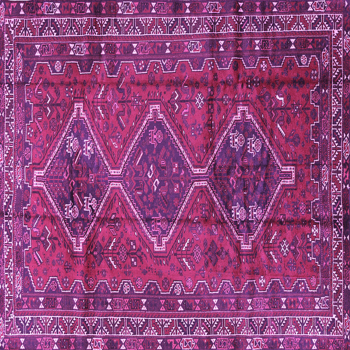Square Machine Washable Persian Purple Traditional Area Rugs, wshtr2839pur