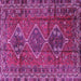 Square Machine Washable Persian Purple Traditional Area Rugs, wshtr2839pur