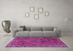 Machine Washable Persian Purple Traditional Area Rugs in a Living Room, wshtr2839pur