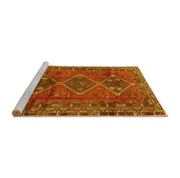 Sideview of Machine Washable Persian Yellow Traditional Rug, wshtr2839yw