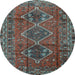 Round Persian Light Blue Traditional Rug, tr2839lblu