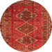 Machine Washable Persian Orange Traditional Area Rugs, wshtr2839org