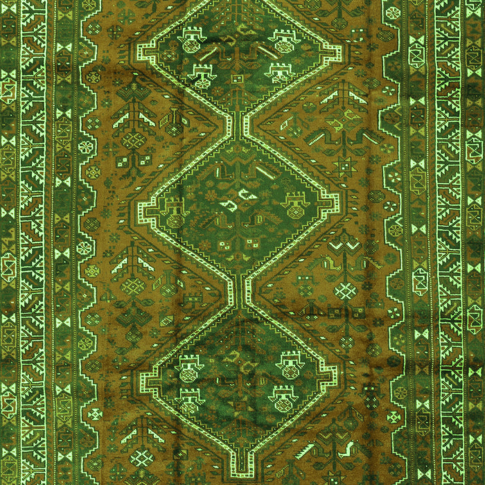 Serging Thickness of Machine Washable Persian Green Traditional Area Rugs, wshtr2839grn