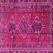 Square Machine Washable Persian Pink Traditional Rug, wshtr2839pnk