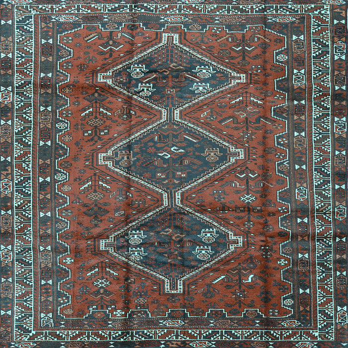 Square Machine Washable Persian Light Blue Traditional Rug, wshtr2839lblu