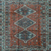 Square Machine Washable Persian Light Blue Traditional Rug, wshtr2839lblu