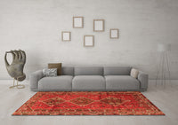 Machine Washable Persian Orange Traditional Rug, wshtr2839org