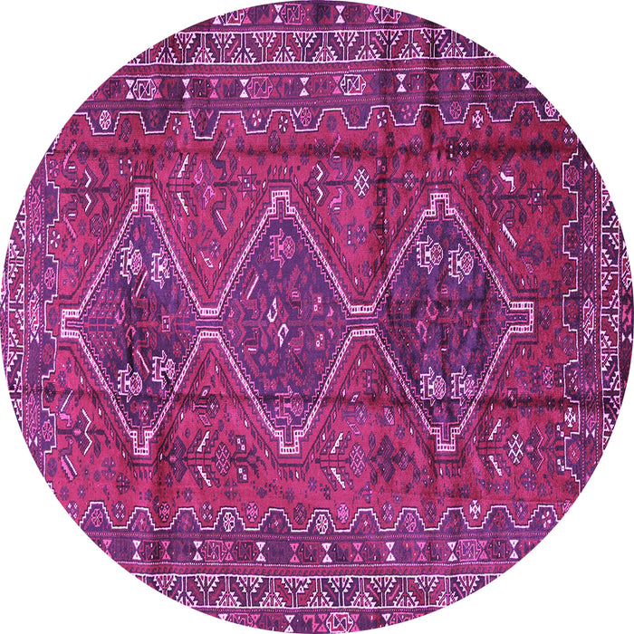 Round Persian Purple Traditional Rug, tr2839pur