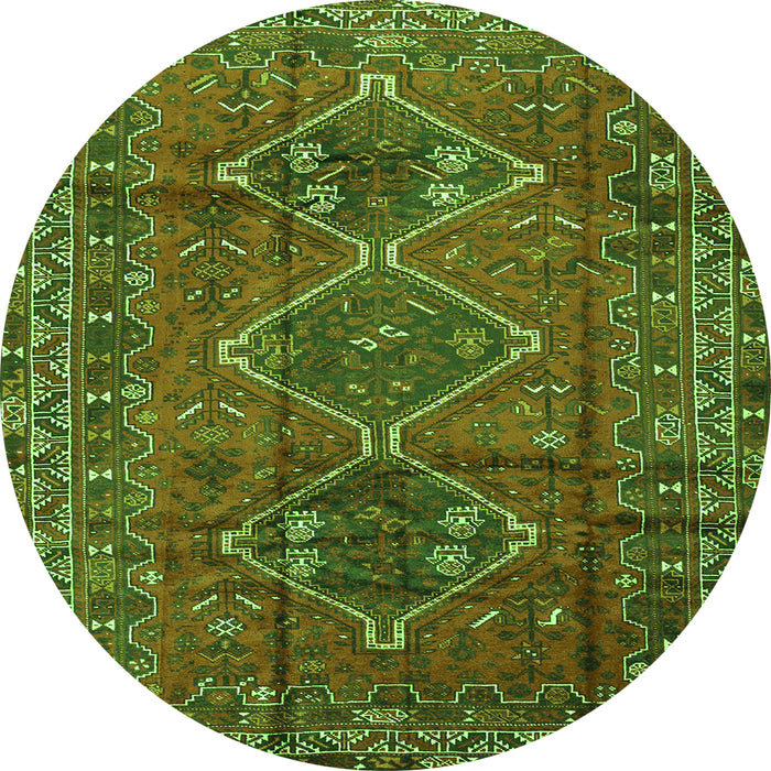Square Persian Green Traditional Rug, tr2839grn