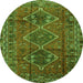 Square Persian Green Traditional Rug, tr2839grn