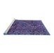 Sideview of Machine Washable Persian Blue Traditional Rug, wshtr2839blu