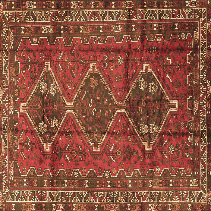 Square Persian Brown Traditional Rug, tr2839brn