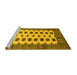 Sideview of Machine Washable Southwestern Yellow Country Rug, wshtr283yw
