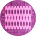 Round Southwestern Pink Country Rug, tr283pnk