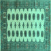Square Southwestern Turquoise Country Rug, tr283turq