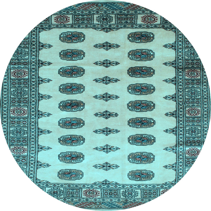 Round Southwestern Light Blue Country Rug, tr283lblu